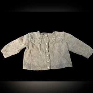 Hand Knit Owl Detail Baby Wool Cardigan - 24 months